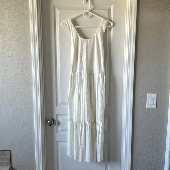 tahari linen dresses Tahari Women's XS Tropical Palm Print 100% Linen Dress Tunic Cover Up New!